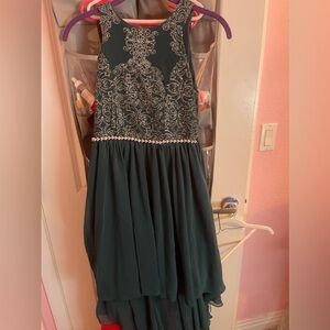 Beautiful girls green dress